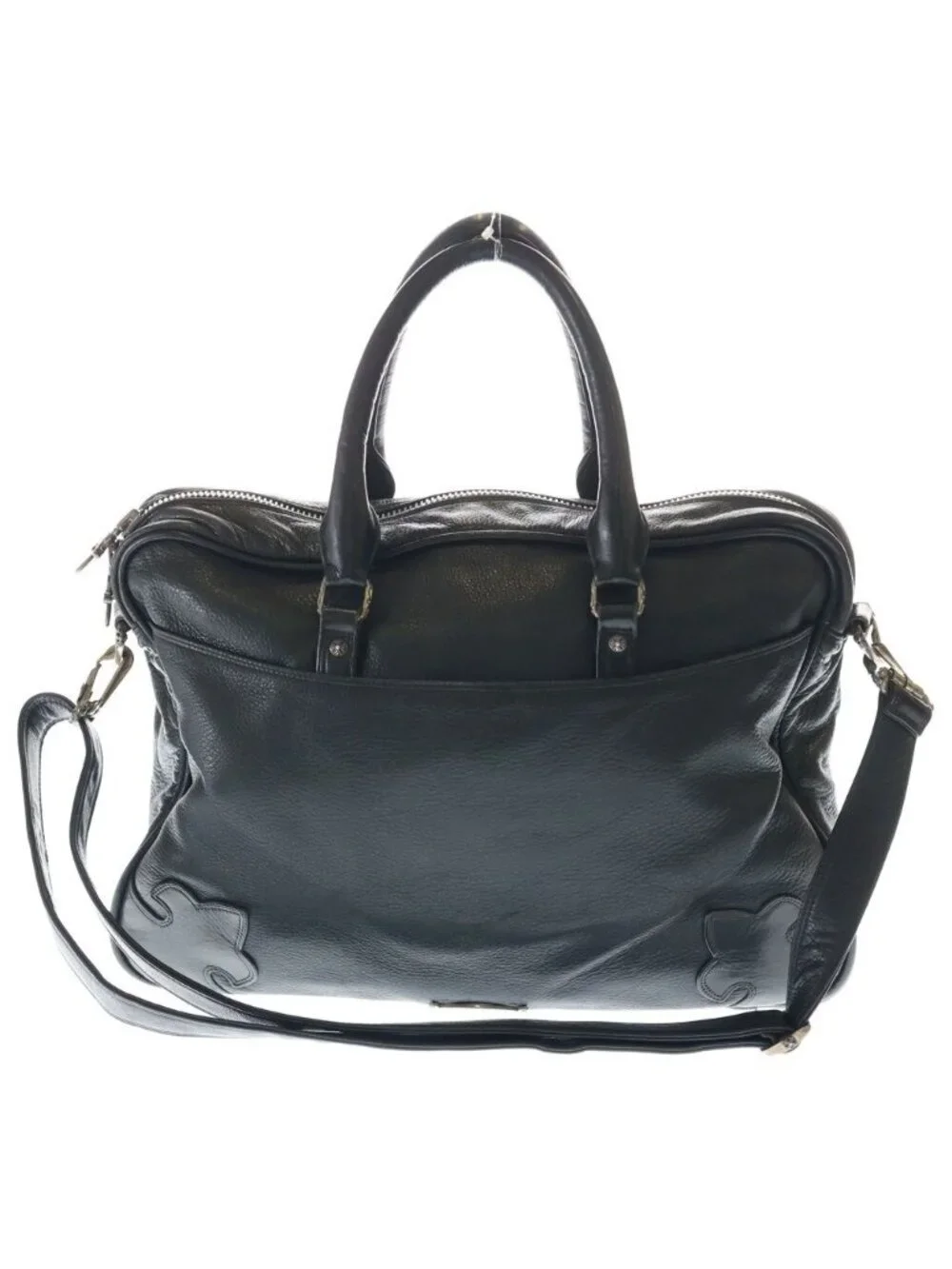 Chrome Hearts Brf Cll Trbk Strp 2-Way Leather Bree Shoulder Bag Black